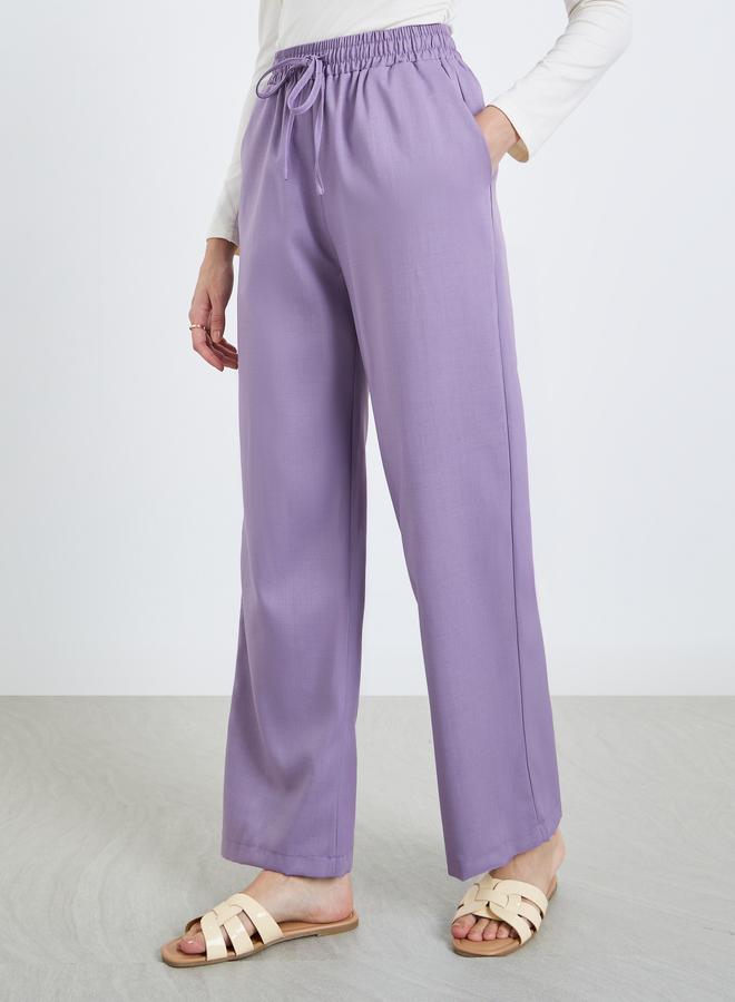 Styli Women Purple Wide Leg Pants - Image 2